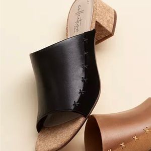 NIB Clark's, Elisa Abby Black Heeled Sandal - 8W